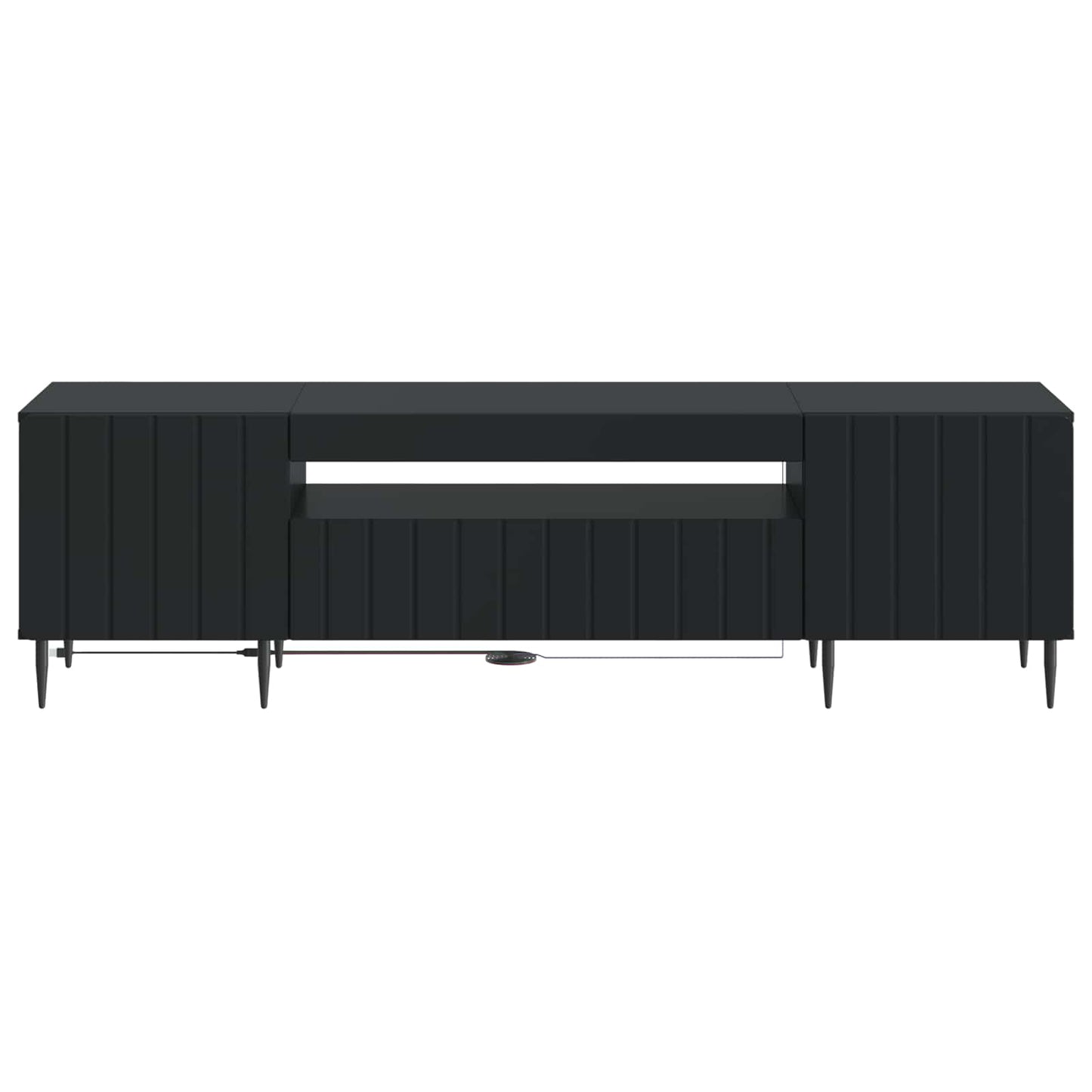 vidaXL LED TV Cabinet Black Engineered Wood