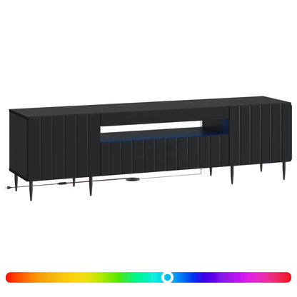 vidaXL LED TV Cabinet Black Engineered Wood