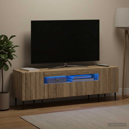 vidaXL LED TV Cabinet Sonoma Oak Engineered Wood