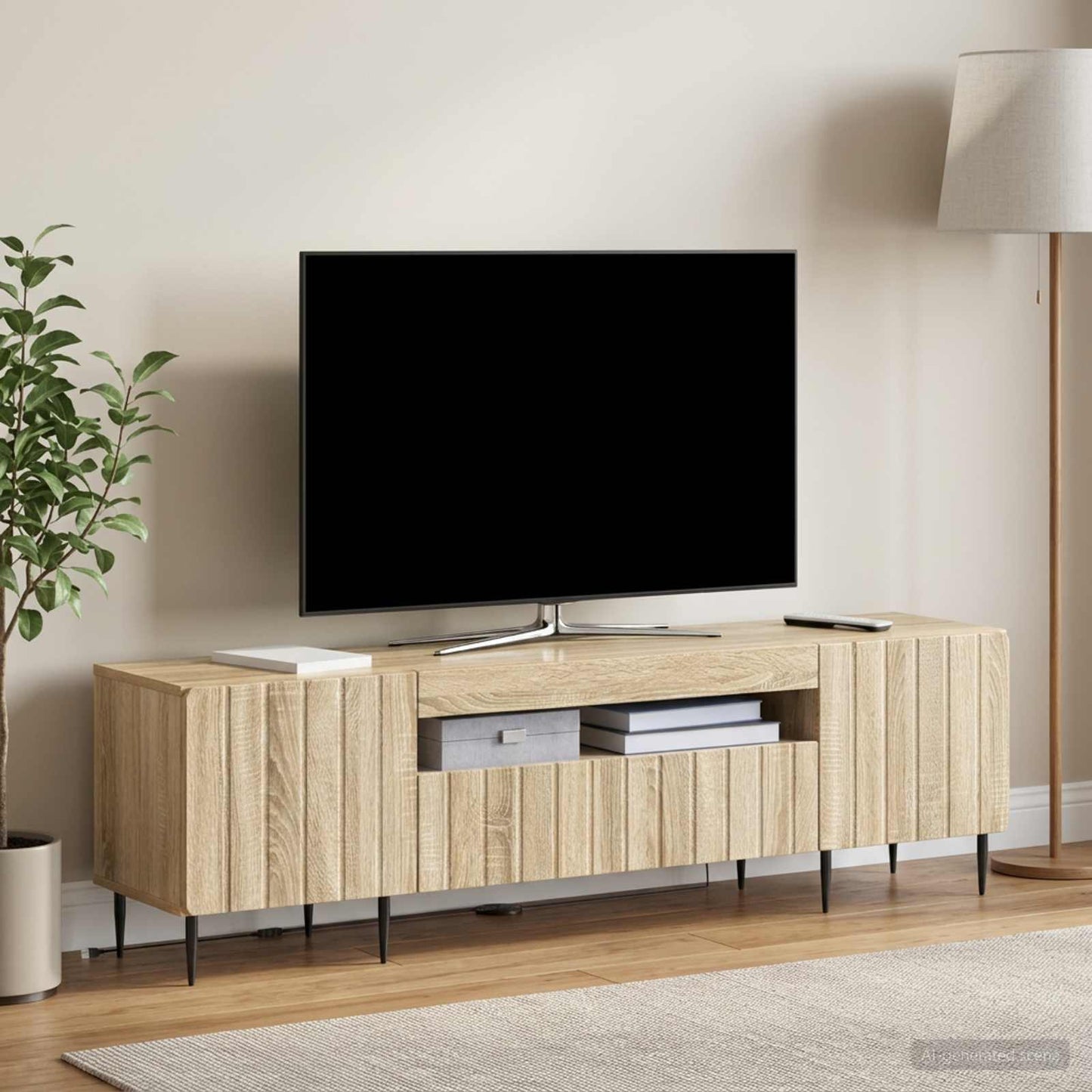 vidaXL LED TV Cabinet Sonoma Oak Engineered Wood