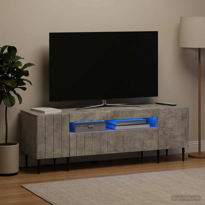 vidaXL LED TV Cabinet Concrete Grey Engineered Wood