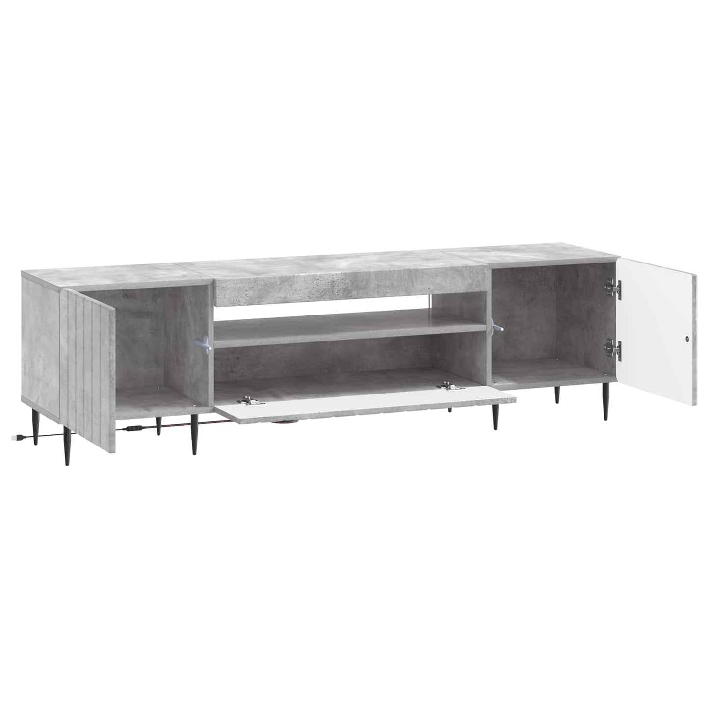 vidaXL LED TV Cabinet Concrete Grey Engineered Wood