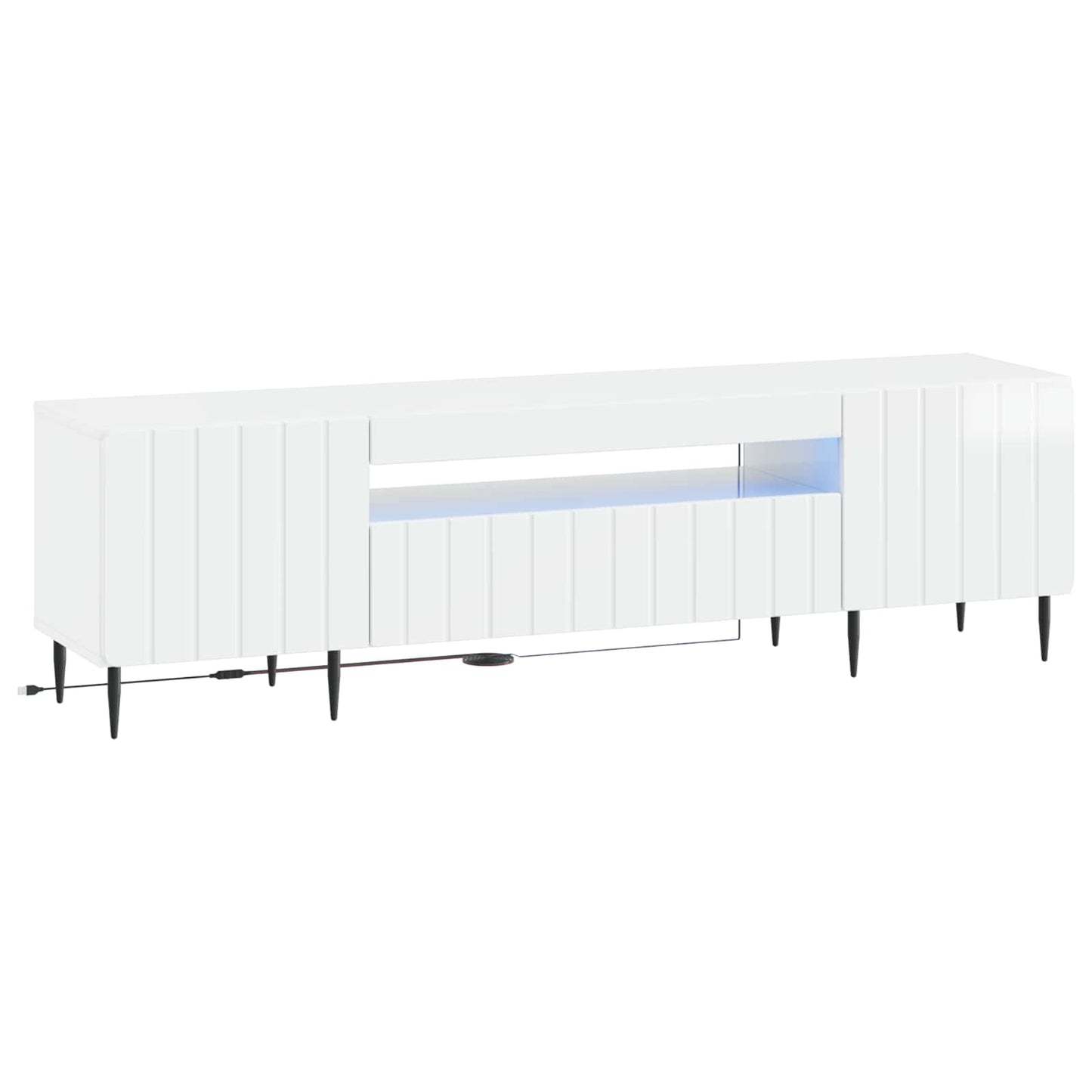 vidaXL LED TV Cabinet High Gloss White Engineered Wood