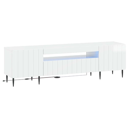 vidaXL LED TV Cabinet High Gloss White Engineered Wood
