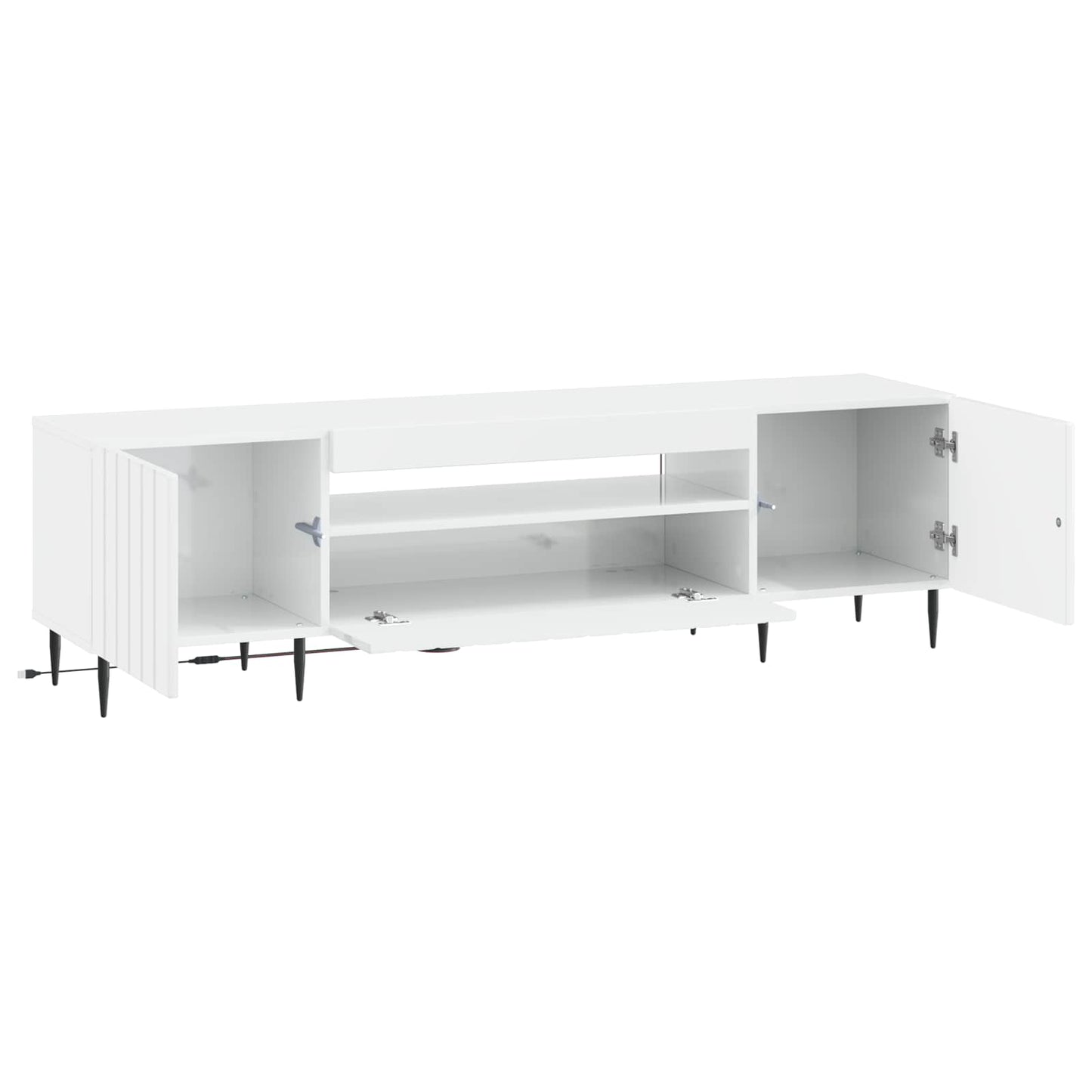 vidaXL LED TV Cabinet High Gloss White Engineered Wood