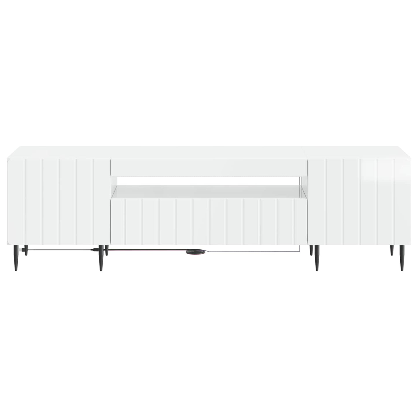 vidaXL LED TV Cabinet High Gloss White Engineered Wood