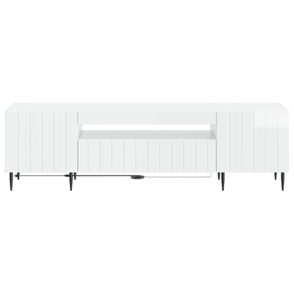 vidaXL LED TV Cabinet High Gloss White Engineered Wood