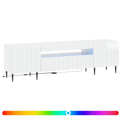 vidaXL LED TV Cabinet High Gloss White Engineered Wood