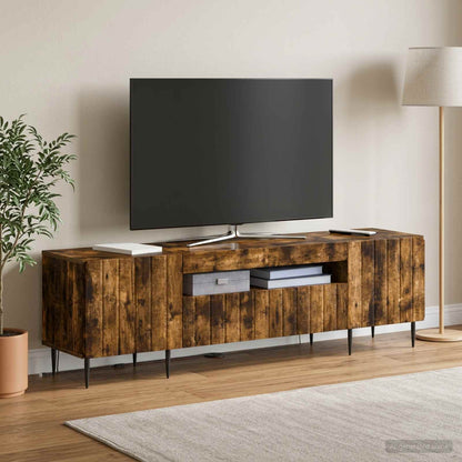vidaXL LED TV Cabinet ZWOLLE 153 x 35 x 43 cm Smoked Oak