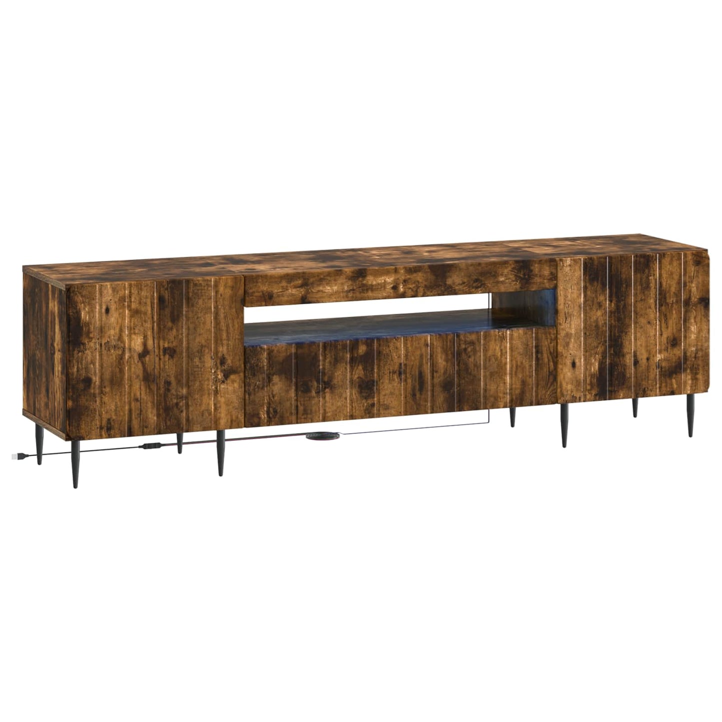 vidaXL LED TV Cabinet Smoked Oak Engineered Wood