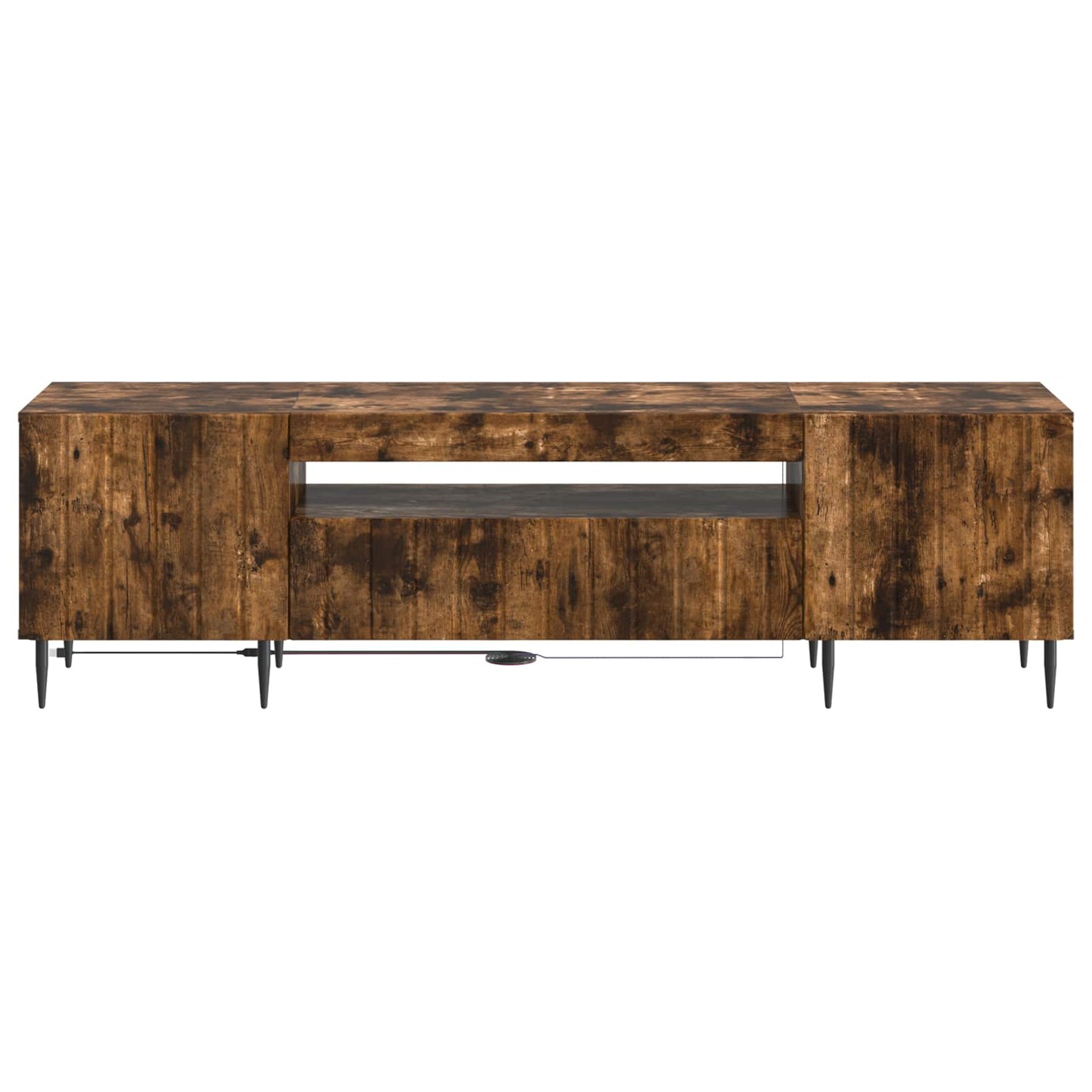 vidaXL LED TV Cabinet Smoked Oak Engineered Wood
