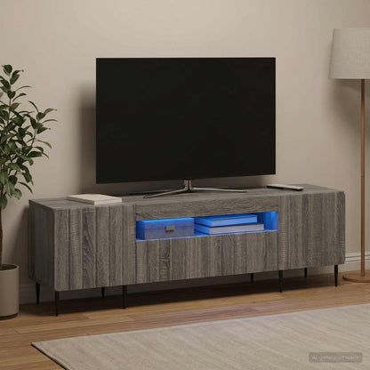 vidaXL LED TV Cabinet Grey Sonoma Engineered Wood