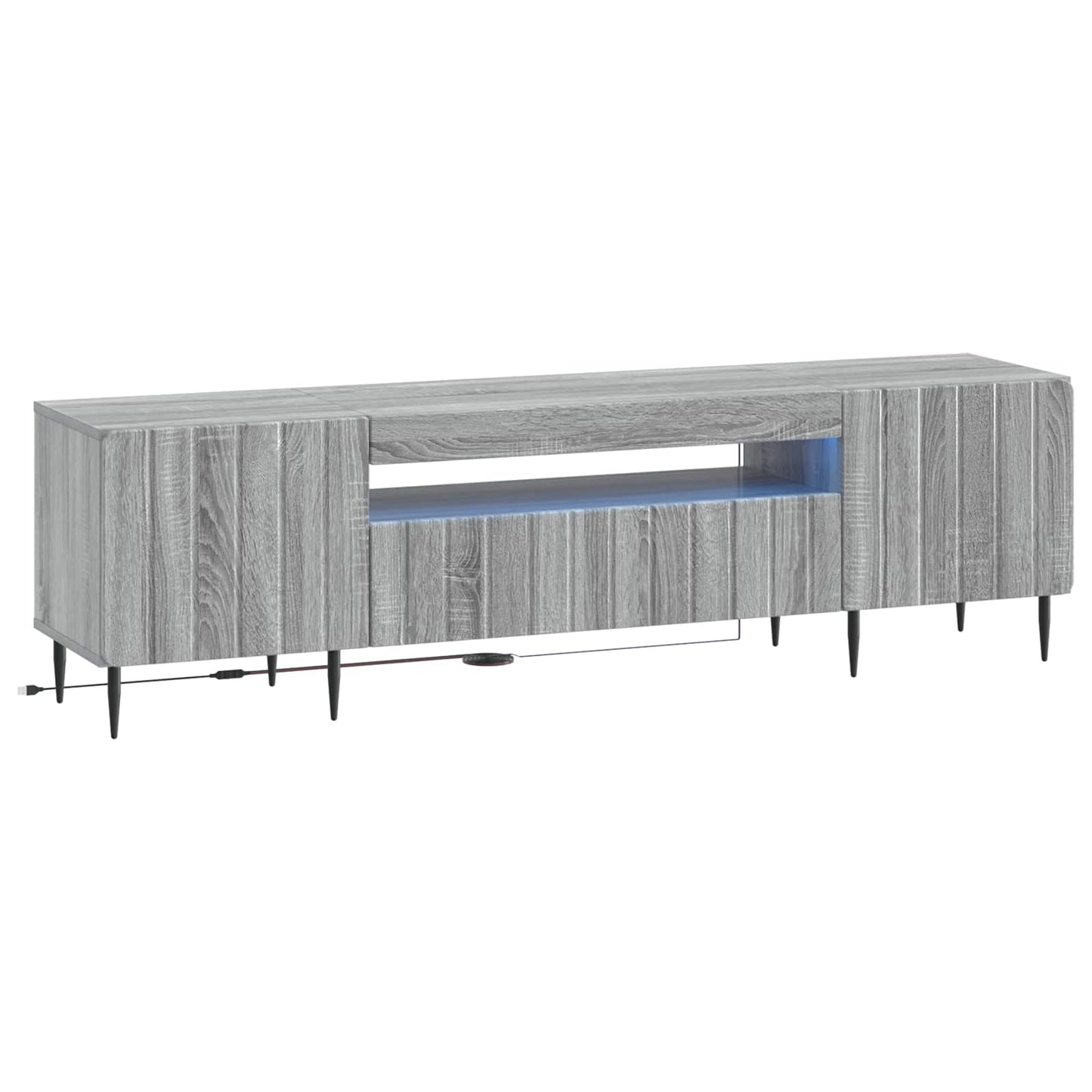 vidaXL LED TV Cabinet Grey Sonoma Engineered Wood