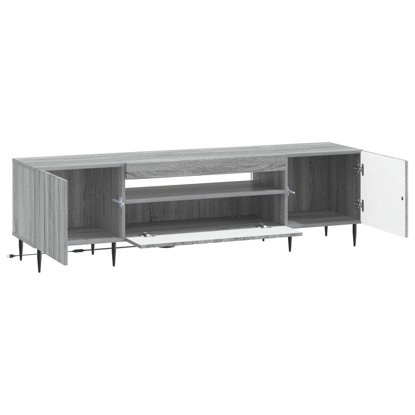 vidaXL LED TV Cabinet Grey Sonoma Engineered Wood