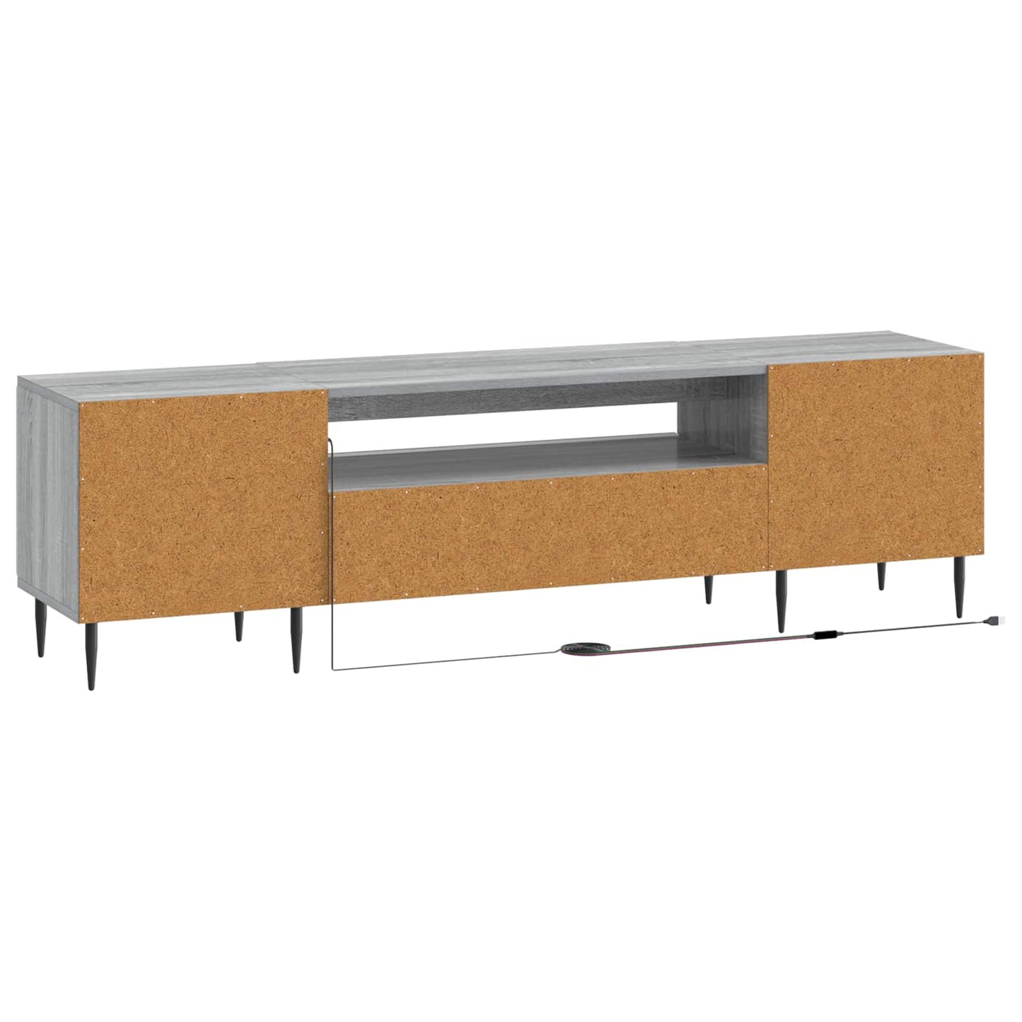 vidaXL LED TV Cabinet Grey Sonoma Engineered Wood