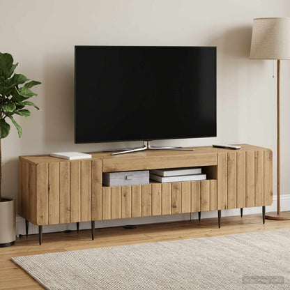 vidaXL LED TV Cabinet Artisan Oak Engineered Wood