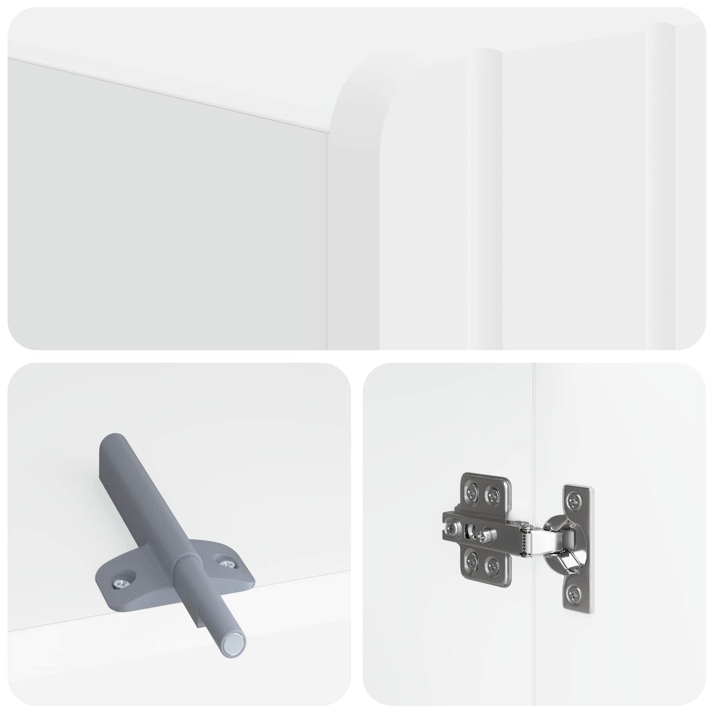 vidaXL Toilet Cabinet ZWOLLE White 66 x 25.5 x 190 cm Engineered Wood