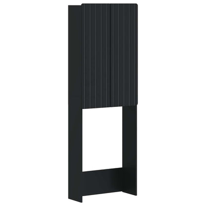 vidaXL Toilet Cabinet ZWOLLE Black 66 x 25.5 x 190 cm Engineered Wood