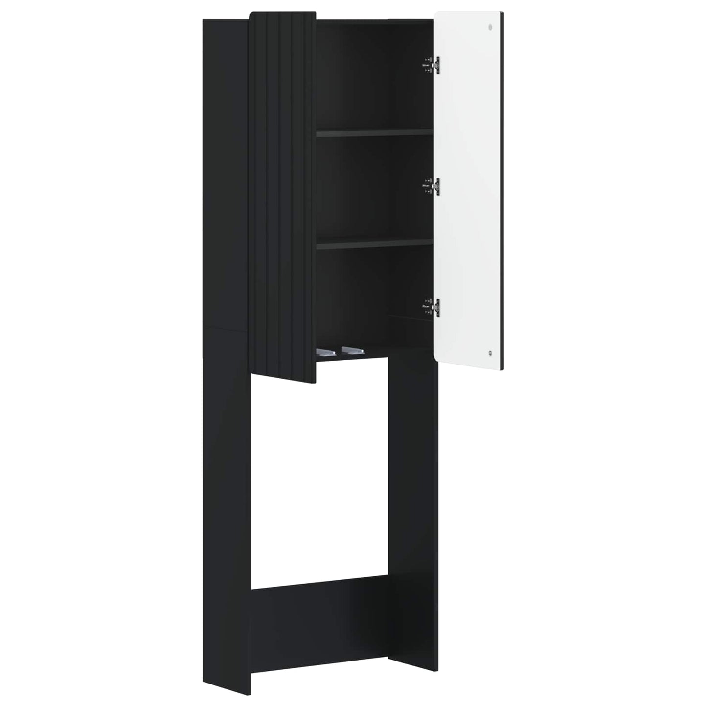 vidaXL Toilet Cabinet ZWOLLE Black 66 x 25.5 x 190 cm Engineered Wood