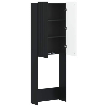 vidaXL Toilet Cabinet ZWOLLE Black 66 x 25.5 x 190 cm Engineered Wood