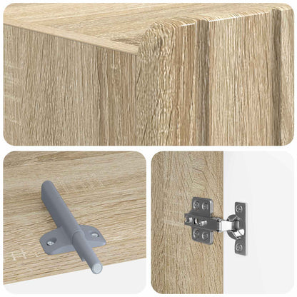 vidaXL Toilet Cabinet ZWOLLE Sonoma Oak 66 x 25.5 x 190 cm
