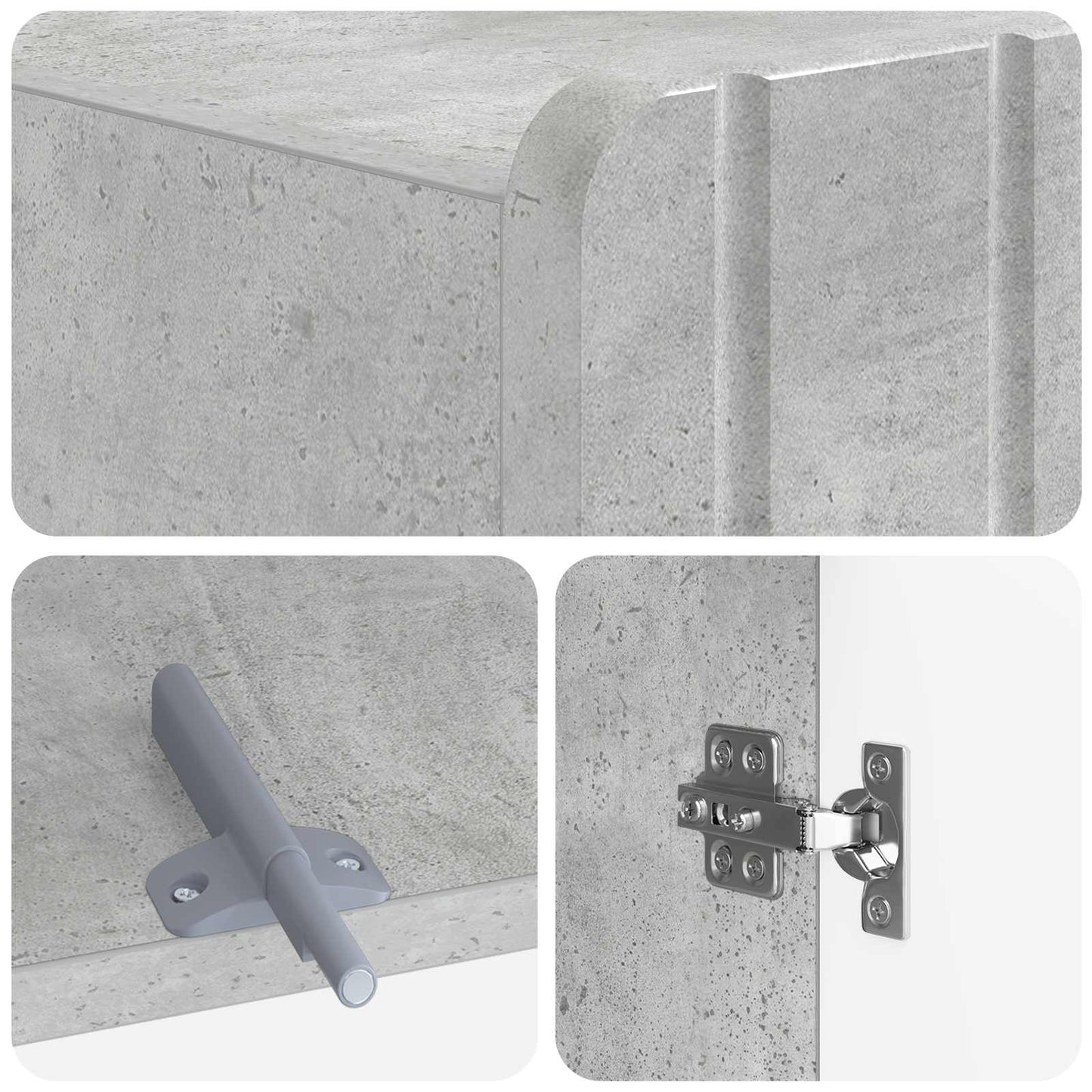 vidaXL Toilet Cabinet ZWOLLE Concrete Grey 66 x 25.5 x 190 cm