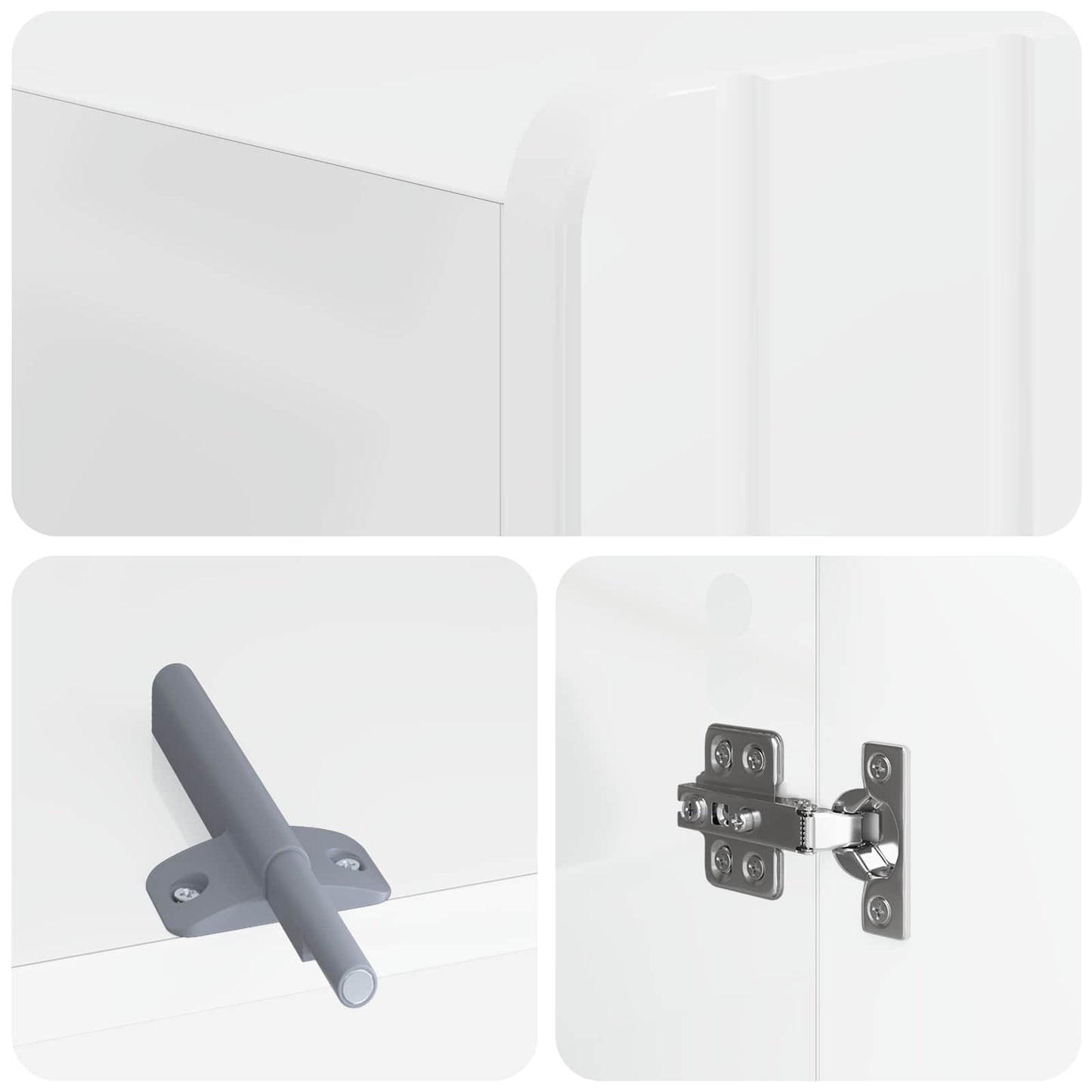 vidaXL Toilet Cabinet ZWOLLE High Gloss White 66 x 25.5 x 190 cm