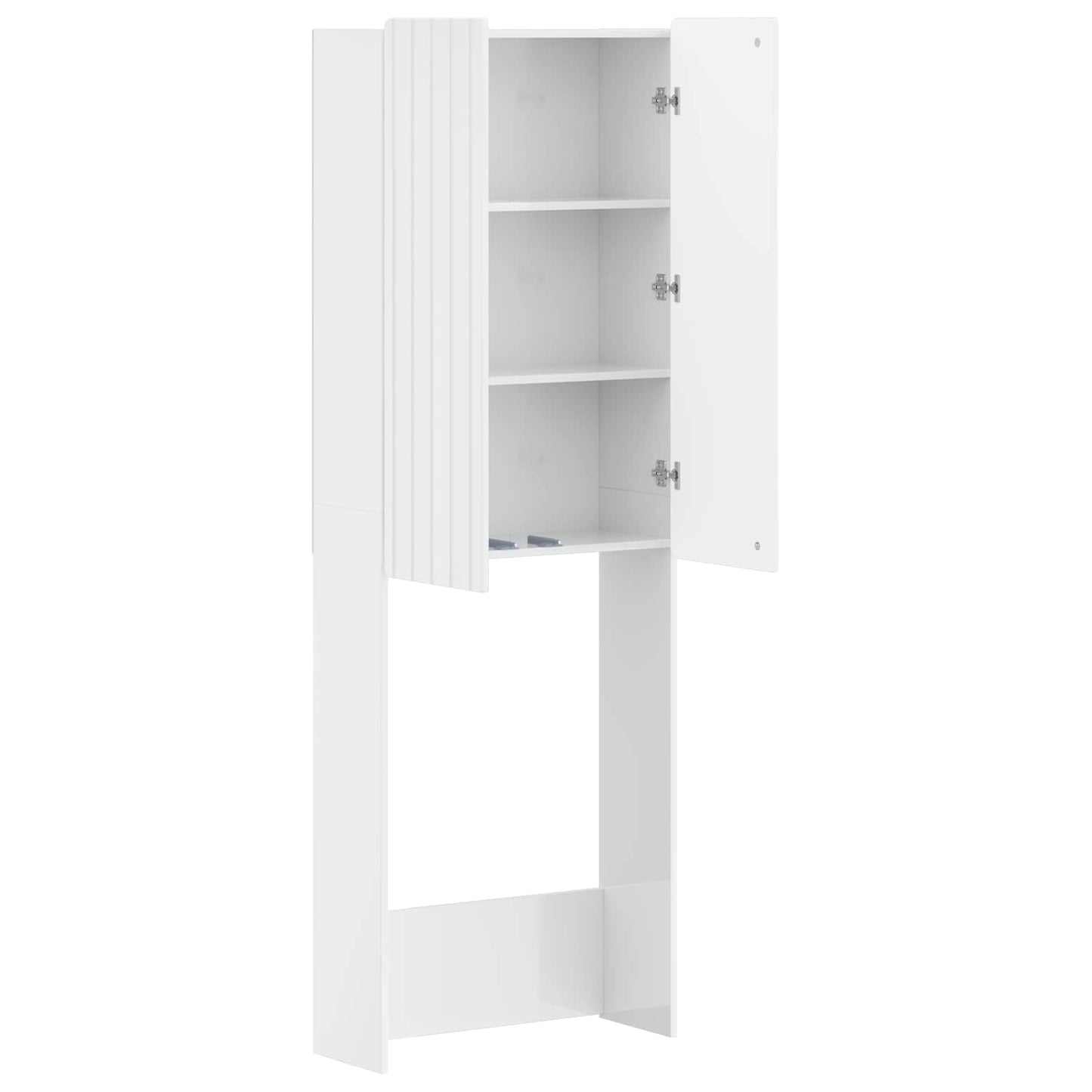 vidaXL Toilet Cabinet ZWOLLE High Gloss White 66 x 25.5 x 190 cm