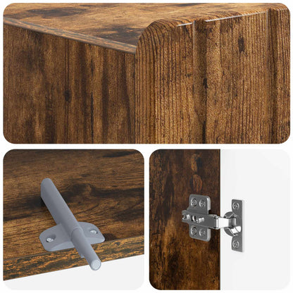 vidaXL Toilet Cabinet ZWOLLE Smoked Oak 66 x 25.5 x 190 cm