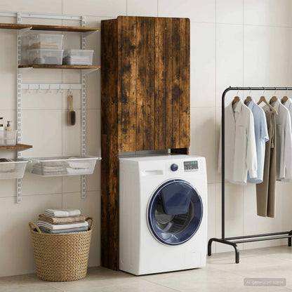 vidaXL Toilet Cabinet ZWOLLE Smoked Oak 66 x 25.5 x 190 cm