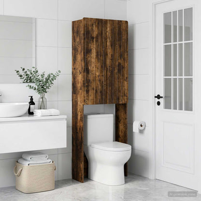 vidaXL Toilet Cabinet ZWOLLE Smoked Oak 66 x 25.5 x 190 cm