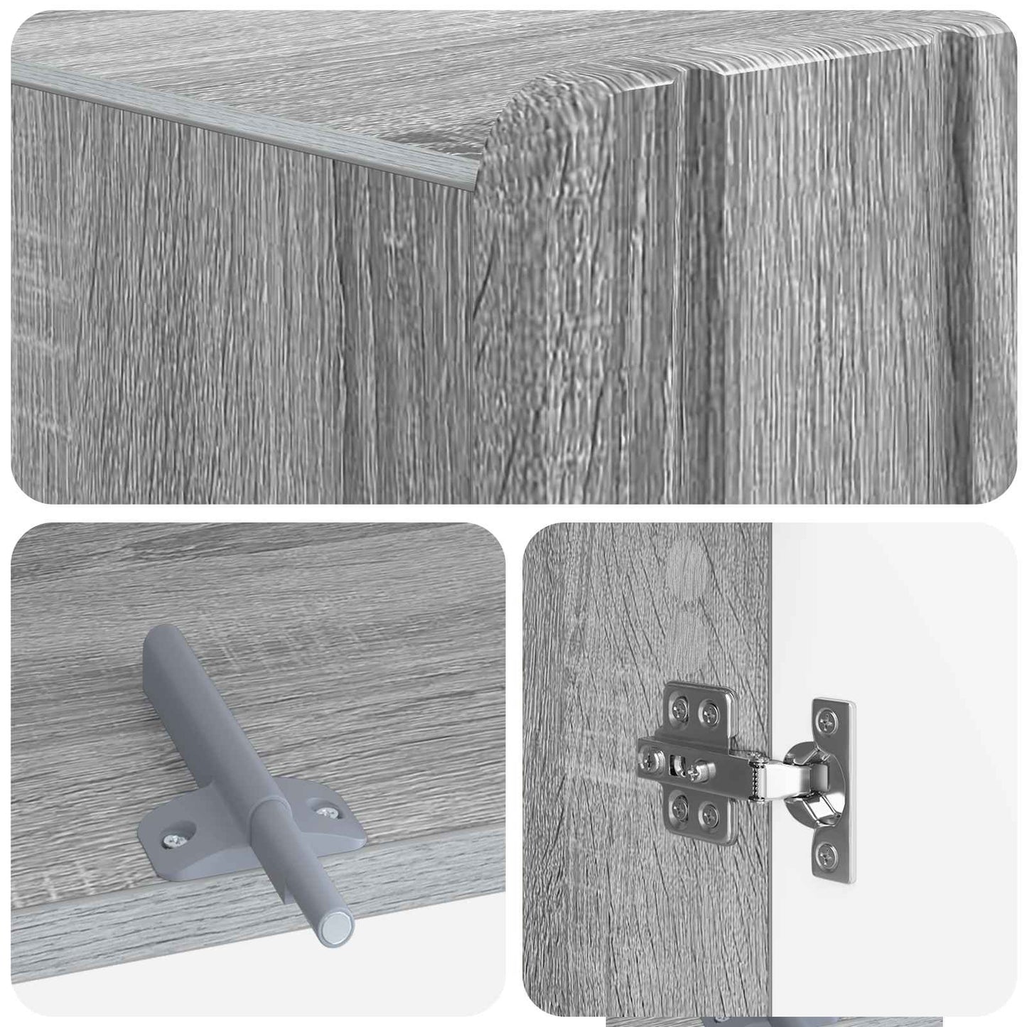 vidaXL Toilet Cabinet ZWOLLE Grey Sonoma 66 x 25.5 x 190 cm