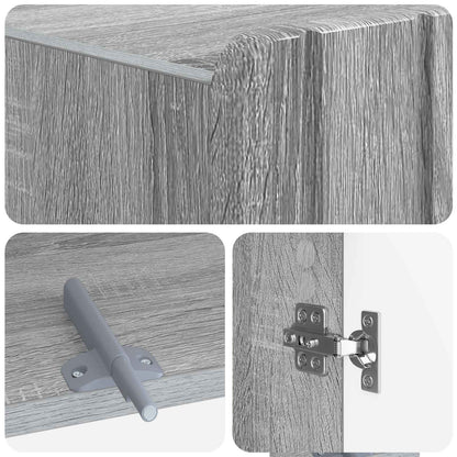 vidaXL Toilet Cabinet ZWOLLE Grey Sonoma 66 x 25.5 x 190 cm