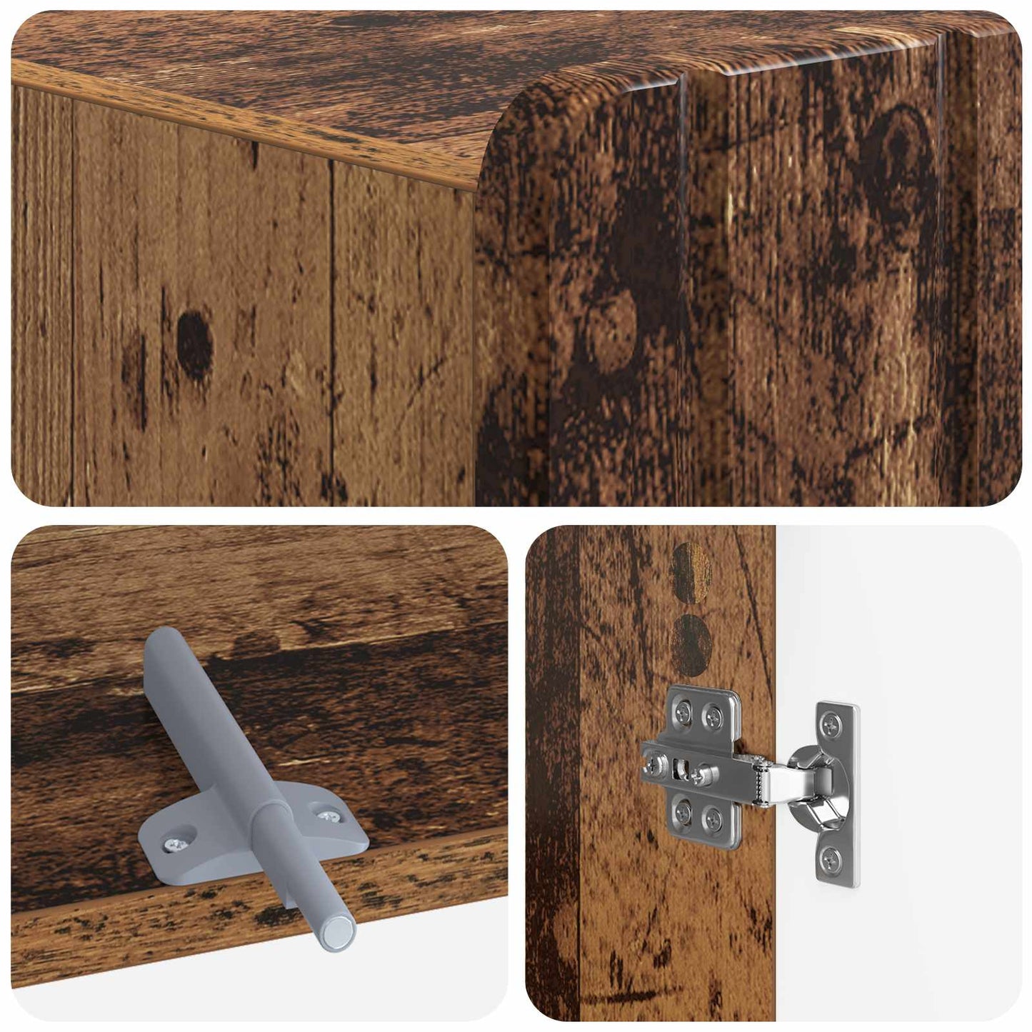 vidaXL Toilet Cabinet ZWOLLE Old Wood 66 x 25.5 x 190 cm