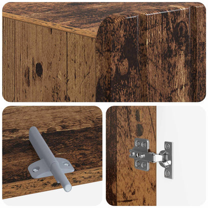 vidaXL Toilet Cabinet ZWOLLE Old Wood 66 x 25.5 x 190 cm