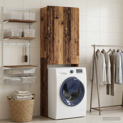 vidaXL Toilet Cabinet ZWOLLE Old Wood 66 x 25.5 x 190 cm