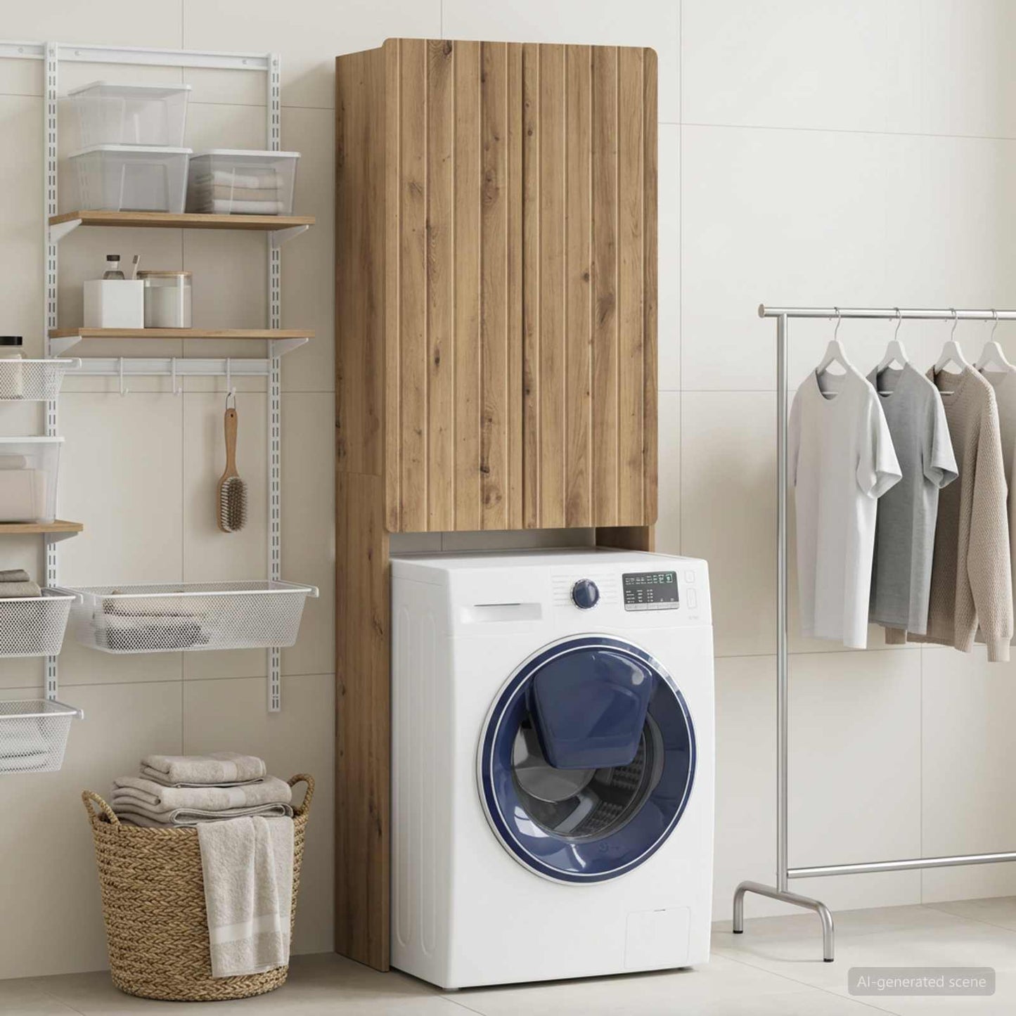 vidaXL Toilet Cabinet ZWOLLE Artisan Oak 66 x 25.5 x 190 cm
