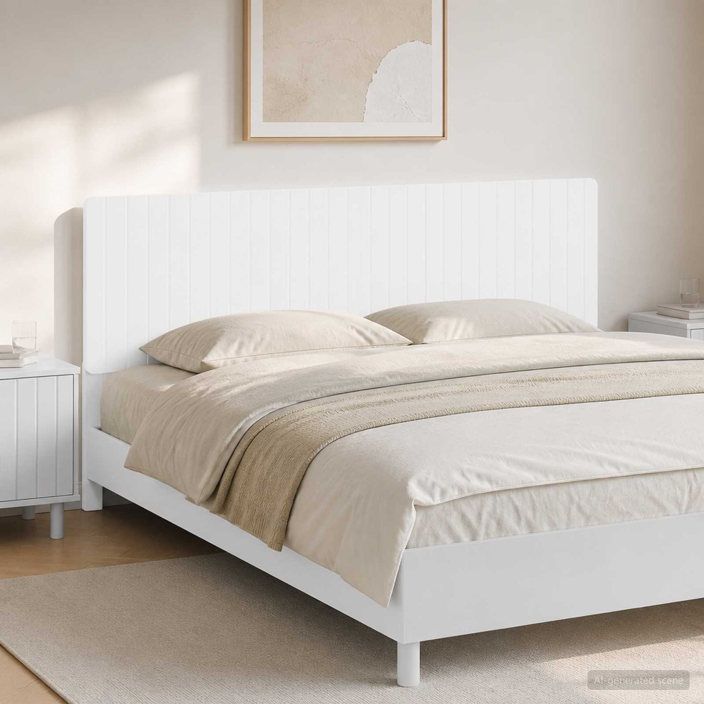 vidaXL Wall-Mounted Headboard ZWOLLE White Engineered Wood
