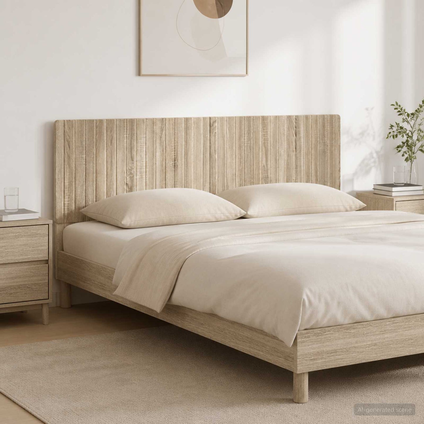vidaXL Wall-Mounted Headboard ZWOLLE Sonoma Oak Engineered Wood