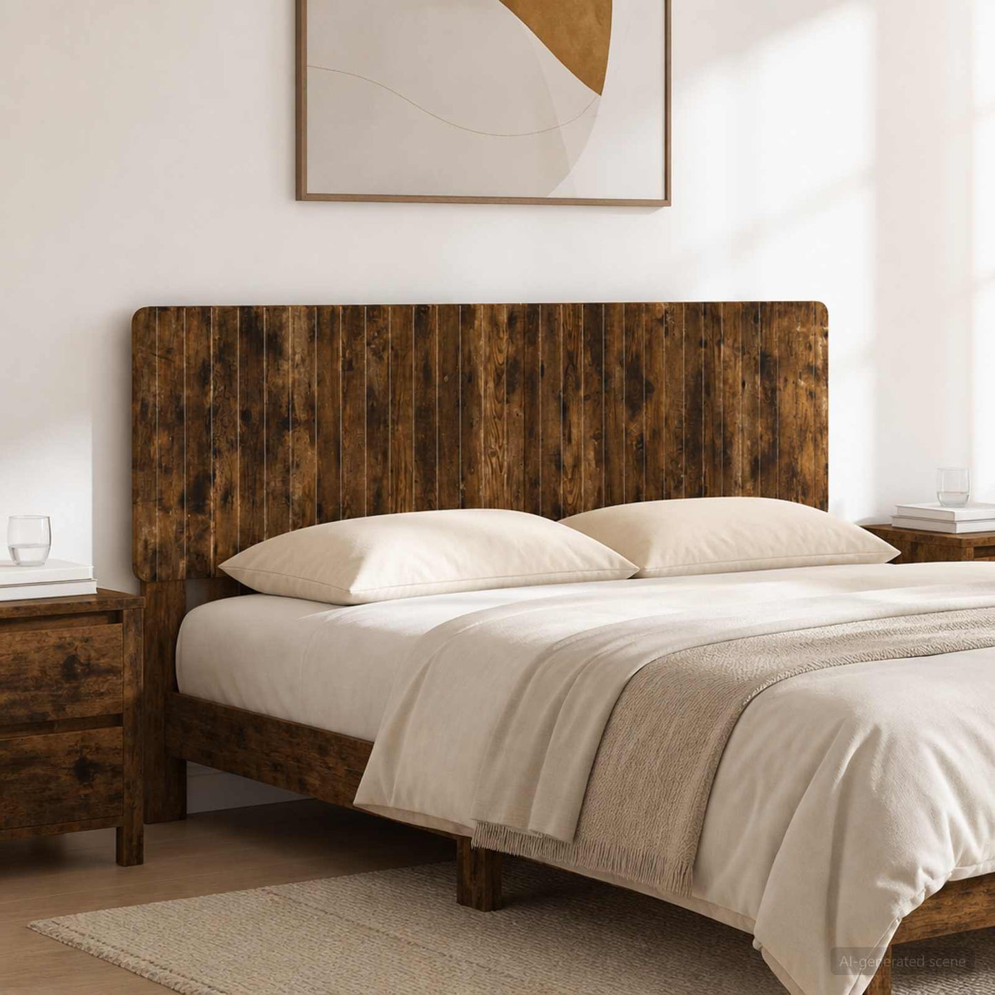vidaXL Wall-Mounted Headboard ZWOLLE Smoked Oak Engineered Wood