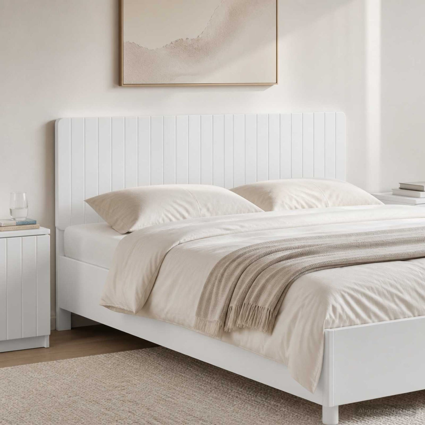 vidaXL Wall-Mounted Headboard ZWOLLE White Engineered Wood