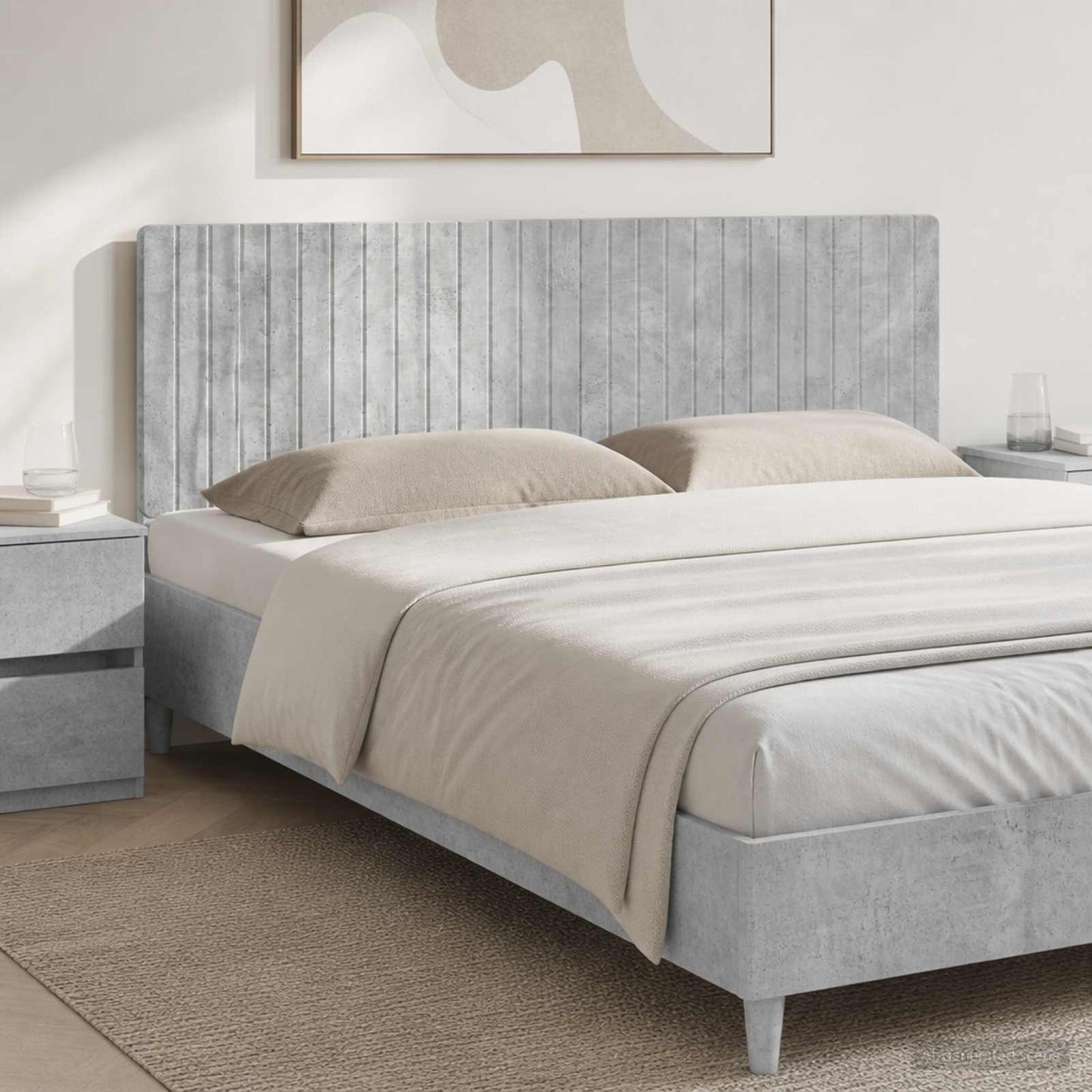 vidaXL Wall-Mounted Headboard ZWOLLE Concrete Grey Engineered Wood