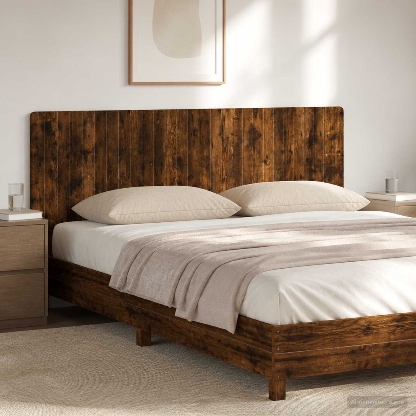 vidaXL Wall-Mounted Headboard ZWOLLE Smoked Oak Engineered Wood