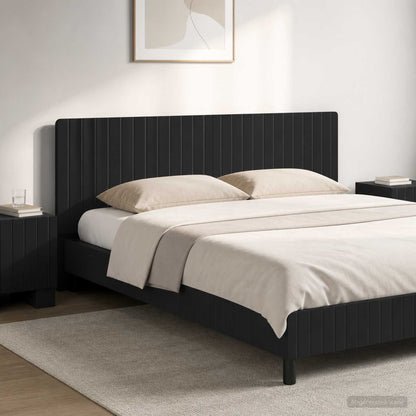 vidaXL Wall-Mounted Headboard ZWOLLE Black Engineered Wood