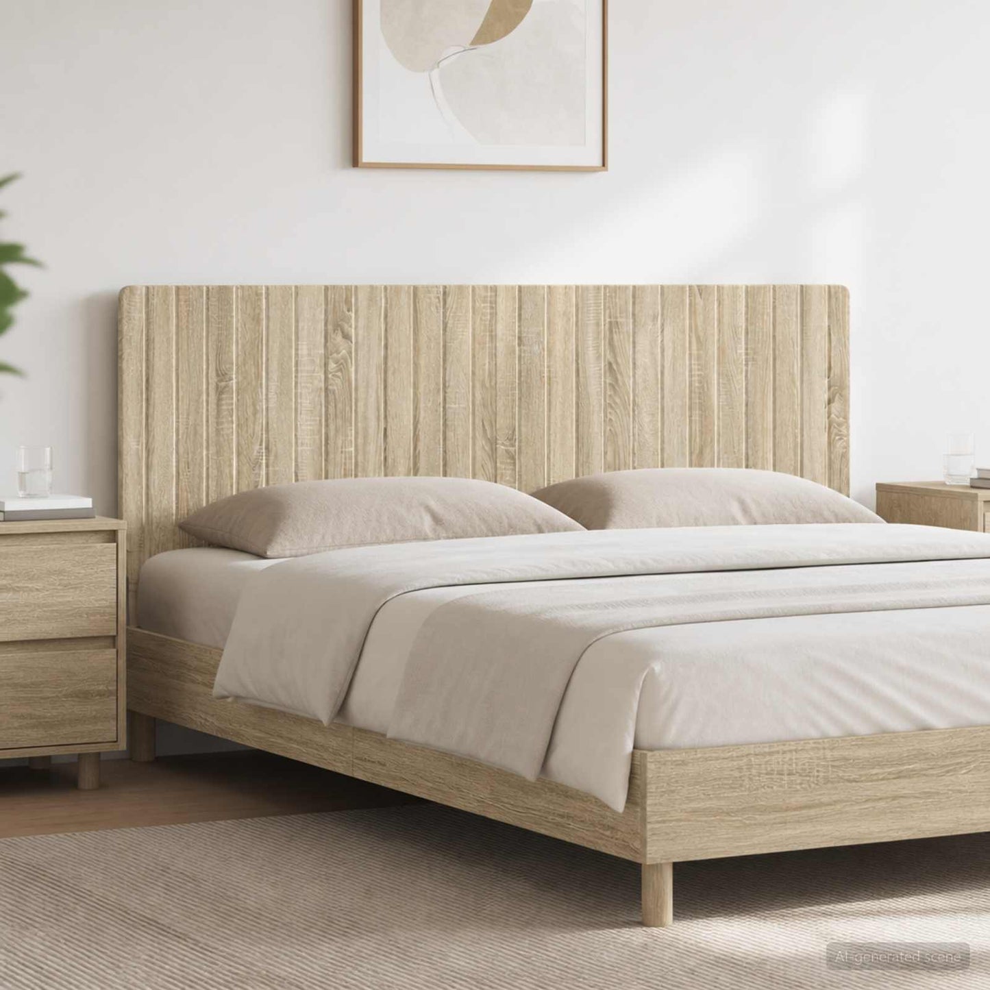 vidaXL Wall-Mounted Headboard ZWOLLE Sonoma Oak Engineered Wood