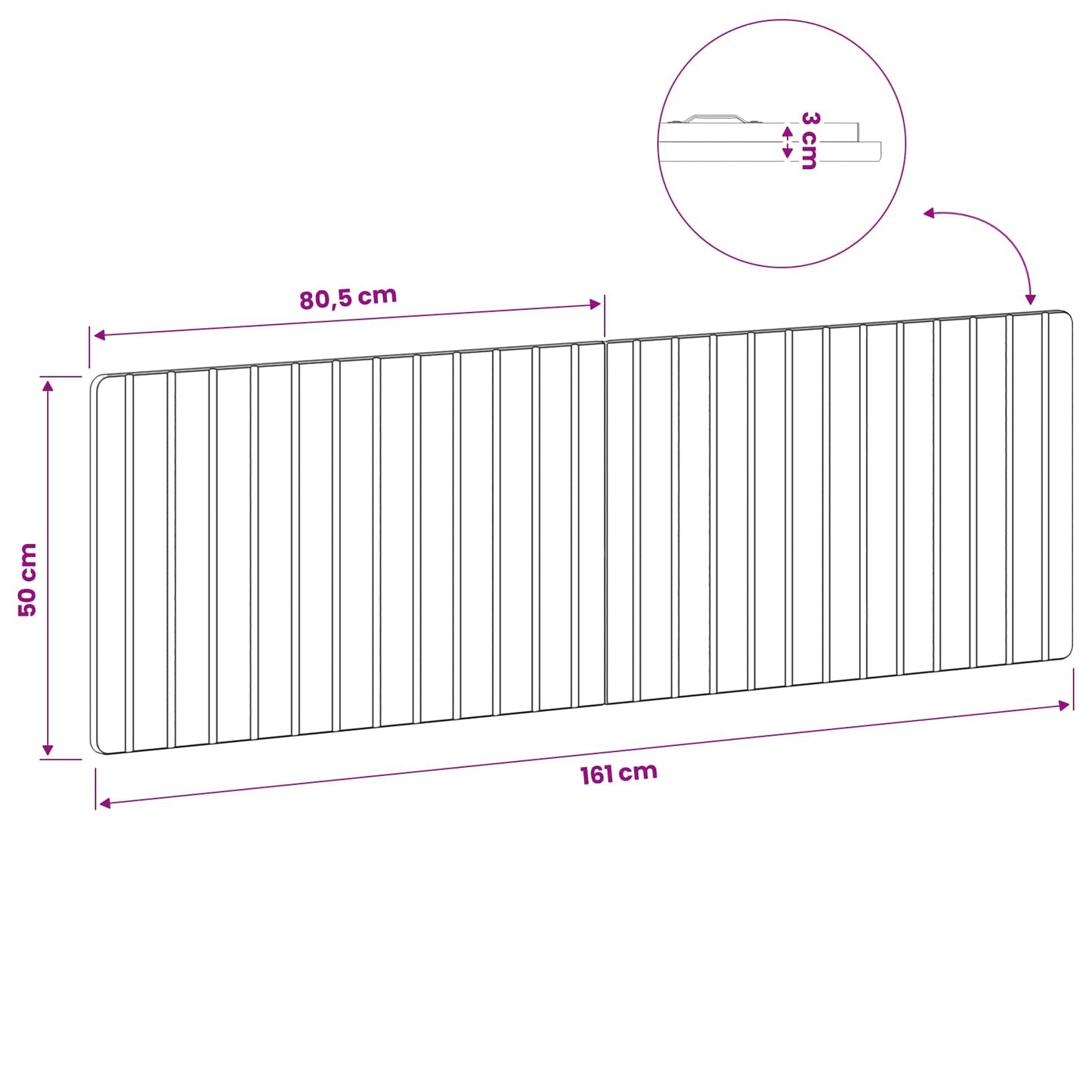 vidaXL Wall-Mounted Headboard ZWOLLE Grey Sonoma Engineered Wood