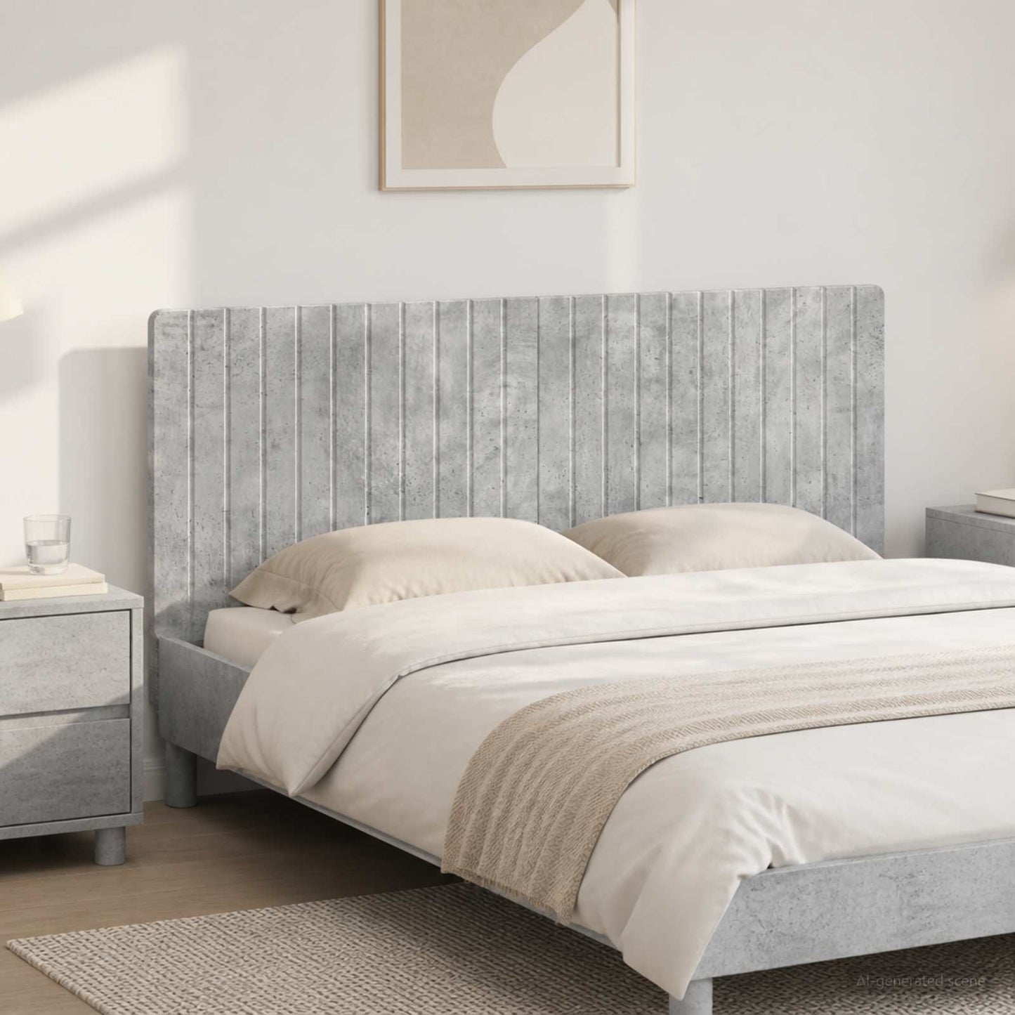 vidaXL Wall-Mounted Headboard ZWOLLE Concrete Grey Engineered Wood