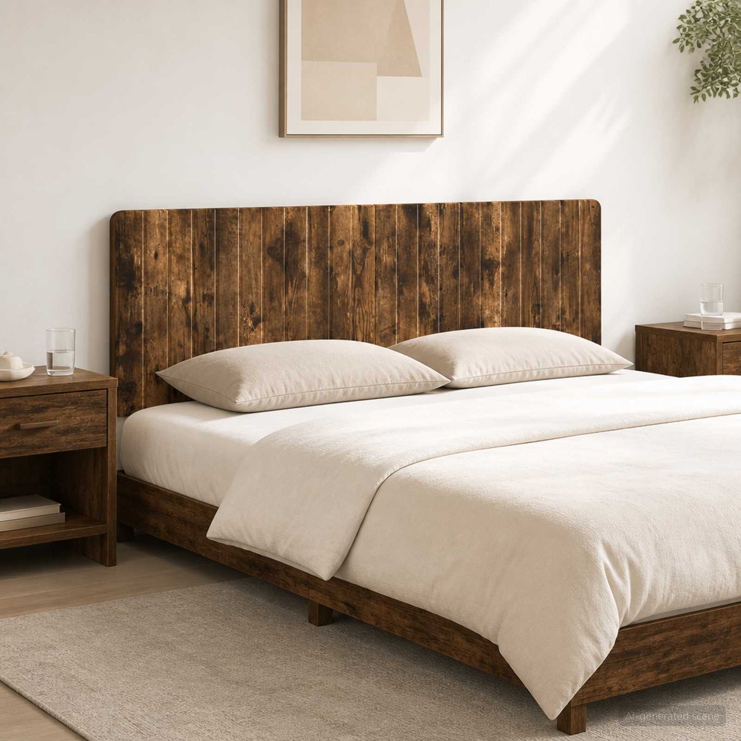 vidaXL Wall-Mounted Headboard ZWOLLE Smoked Oak Engineered Wood