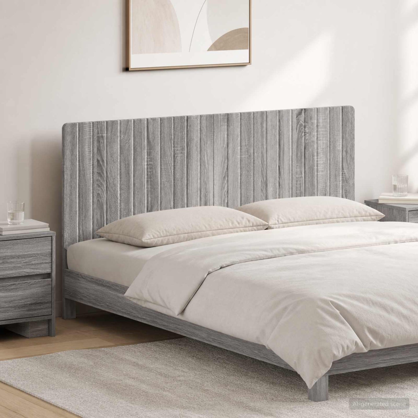 vidaXL Wall-Mounted Headboard ZWOLLE Grey Sonoma Engineered Wood