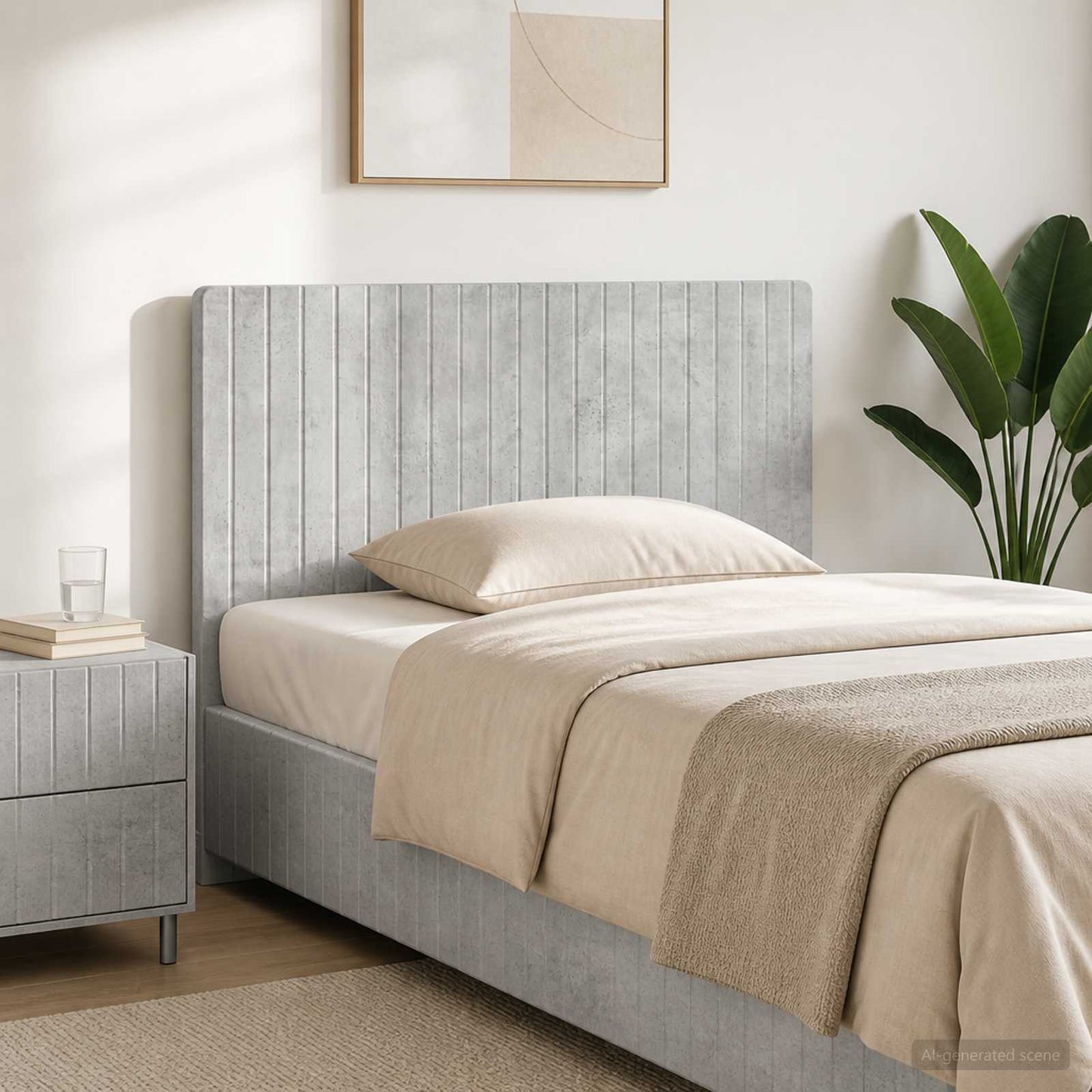 vidaXL Wall-Mounted Headboard ZWOLLE Concrete Grey Engineered Wood